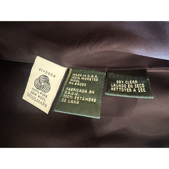 *Flaw Lauren Ralph Lauren Crown Crest 100% Wool Blazer Jacket Navy Womens Size 6 - Picture 6 of 16